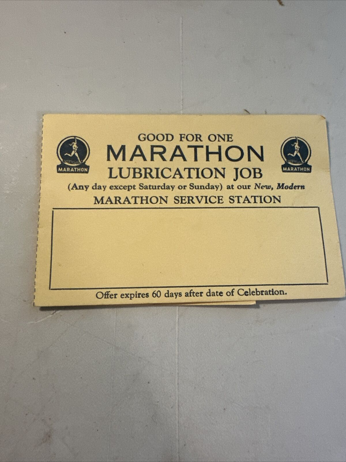 Vintage Marathon Oil Advertisement Running Man  
