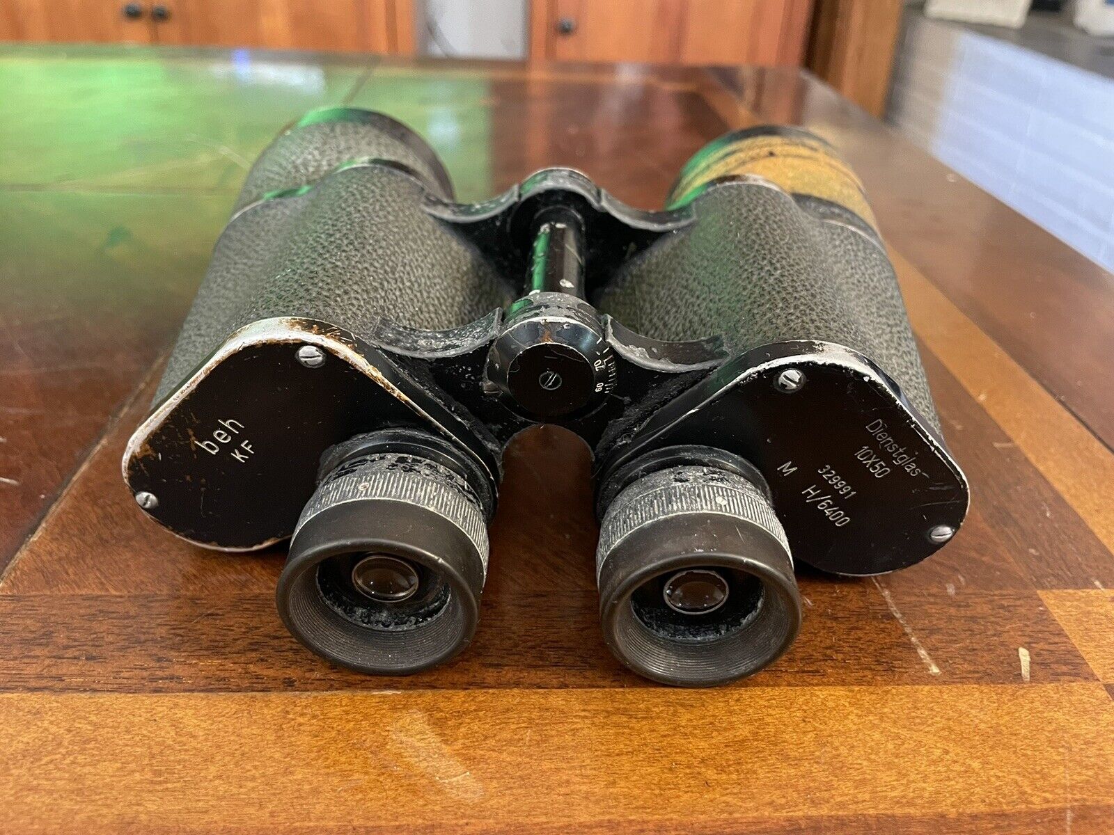 Vintage WW2 German binoculars 10x50 dienstglas H/6400 Beh Kf Parts Repair