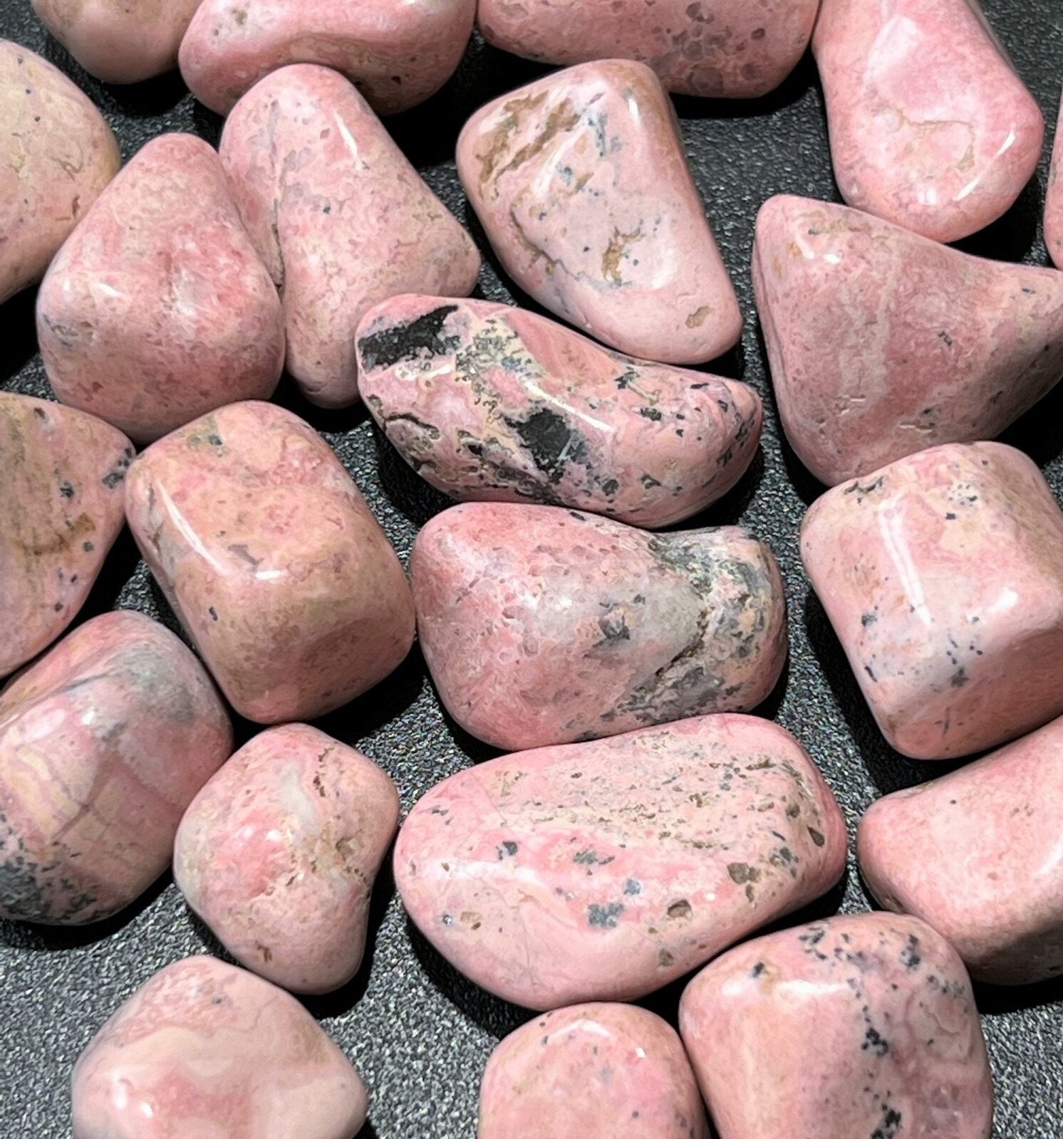 Tumbled Pink Rhodonite (1/2 lb) 8 oz Bulk Wholesale Lot Half Pound Polished