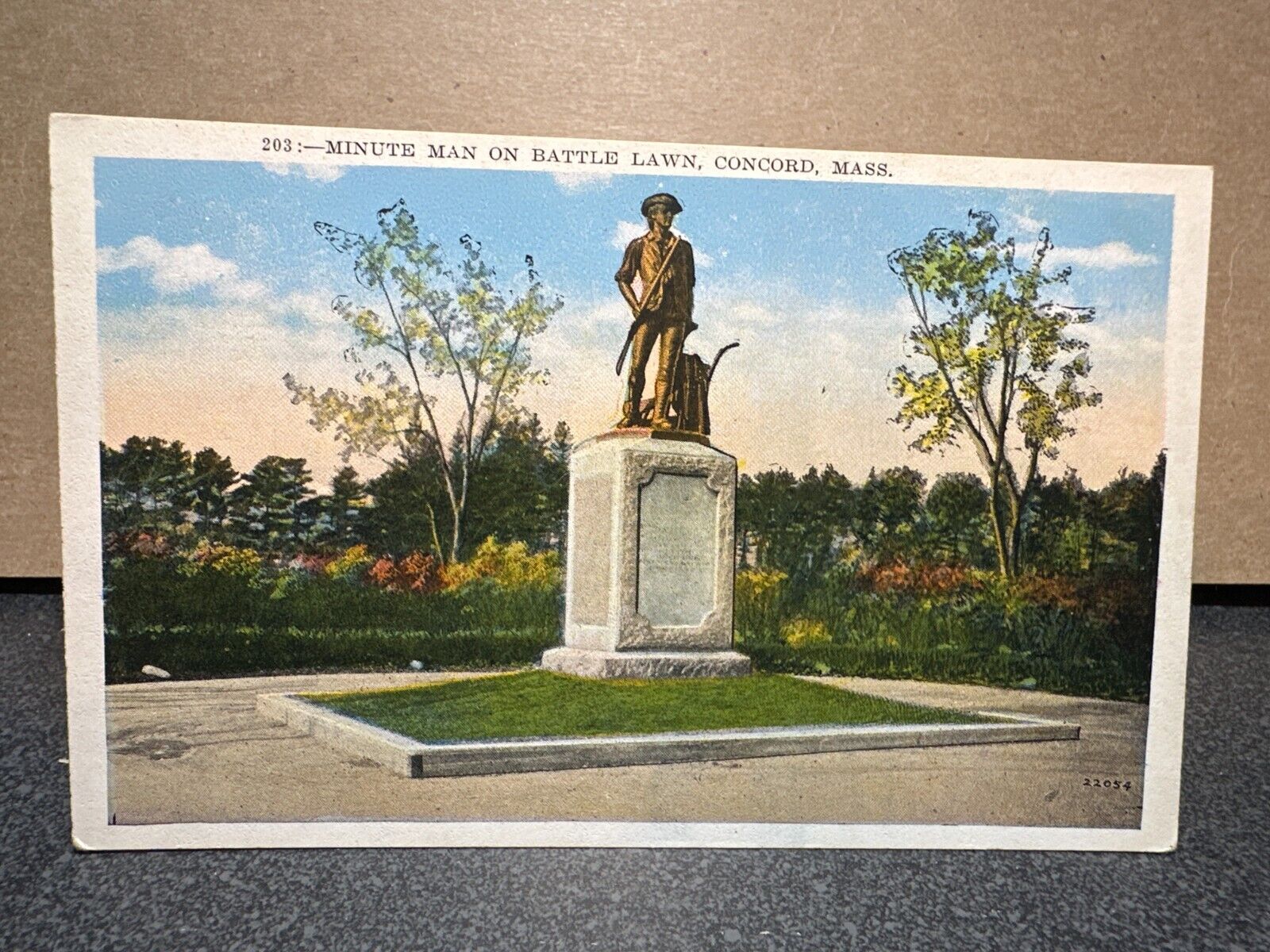 1875 Minute Man On Battle Lawn Concord Mass Postcard 22054 100th Anniversary