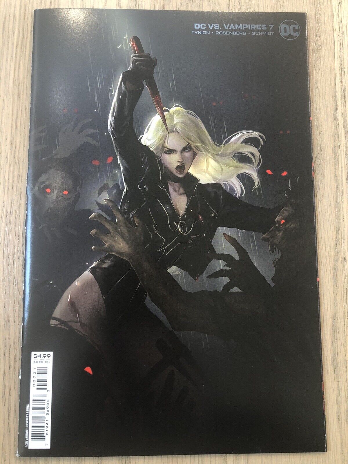 DC VS Vampires #7 (2022) Black Canary Variant Cover Rare 1:25 Leirix DAMAGED