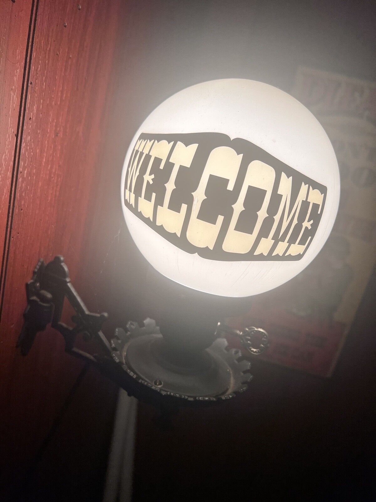 Rare Vintage Globe Shaped Welcome Light