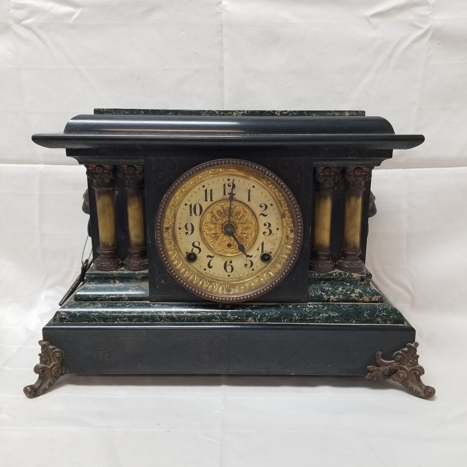 Antique 1880s Seth Thomas Model 295 C Mantle Clock Columns Lion Head Tested