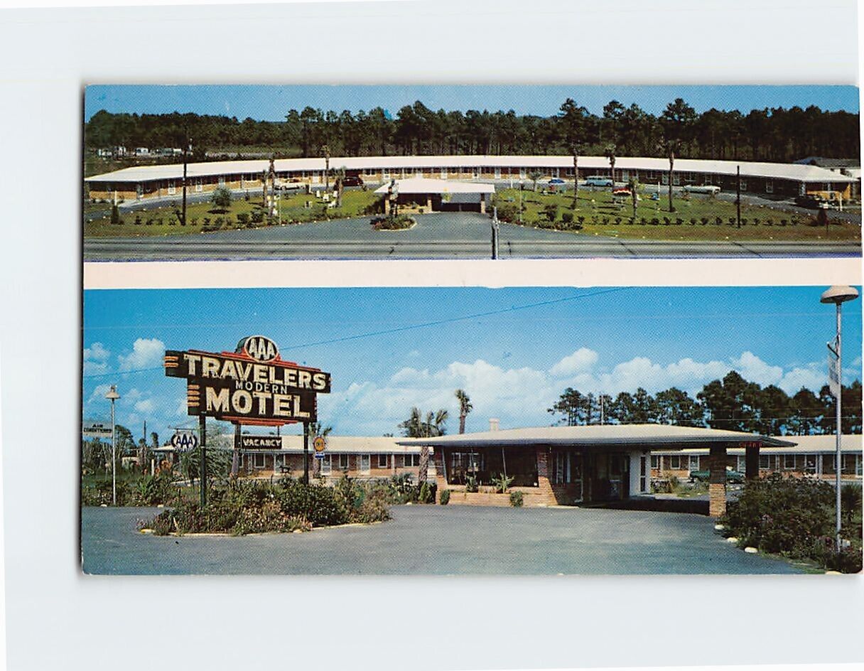 Postcard South of By-Pass Travelers Motel Savannah Georgia USA