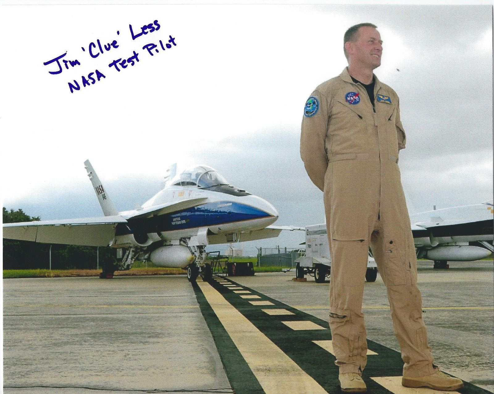JAMES Jim LESS Test Research Pilot NASA Signed 8 x 10 Photo 