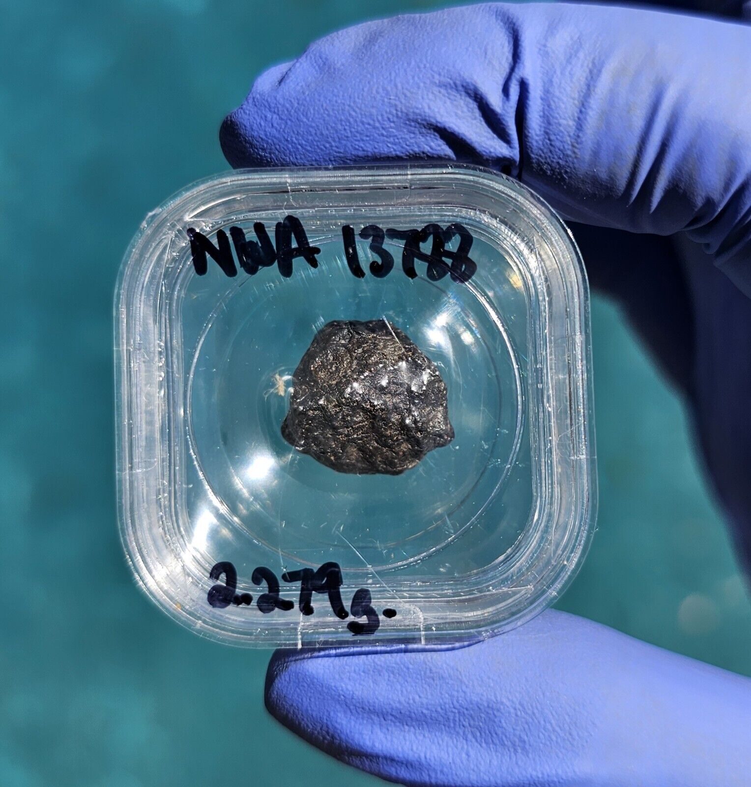 Meteorite**NWA 13788, NEW LUNAR MELT BRECCIA**2.279 gram, BLACK LUNAR