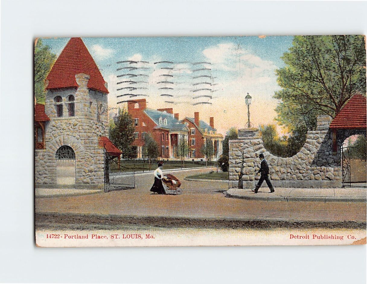 Postcard Portland Place St. Louis Missouri USA