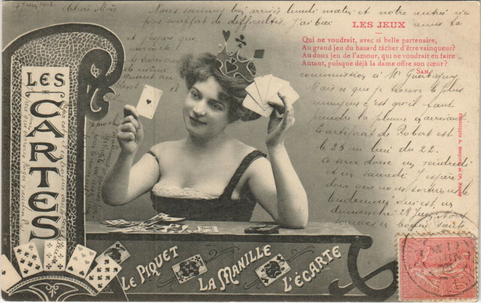 PC SPORTS, GAMES, CARDS, Vintage Postcard (B40543)