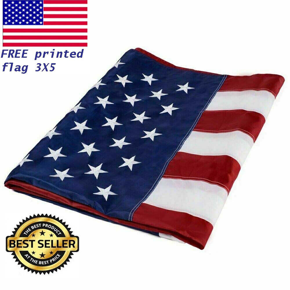 3'x5' ft American Flag Sewn Stripes Embroidered Stars Brass Grommets USA US U.S.