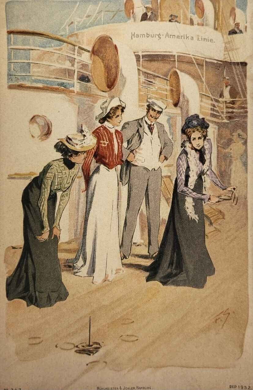 Antique Hamburg Amarika Linie Dinner Entertainment Card 1905 Transatlantic Ship