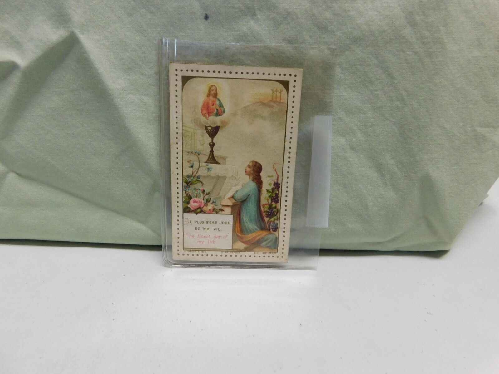 VTG Holy Card Woman Praying to Jesus