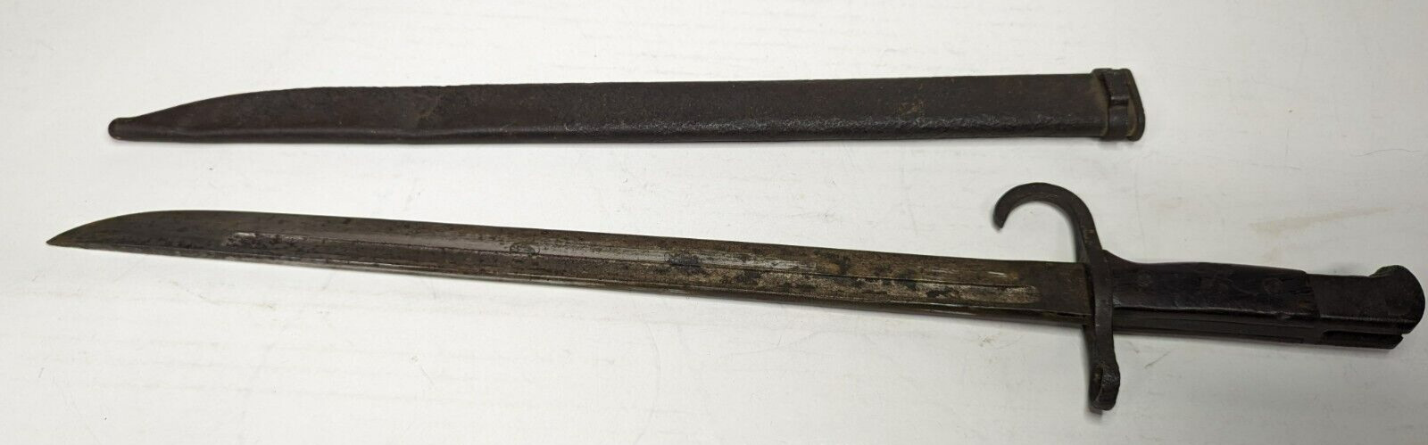 Used Antique Japanese WW2 Military Metal Bayonet & Scabbard