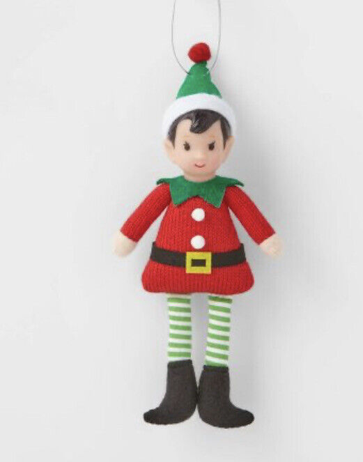 Target Wondershop Boy Elf Ornament 8” inch Plush Fabric Christmas