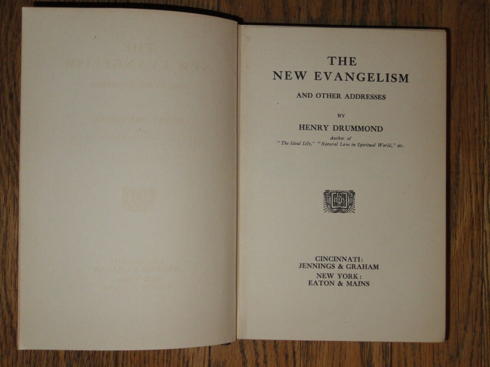 1899 The New Evangelism And Other By Henry Drummond book