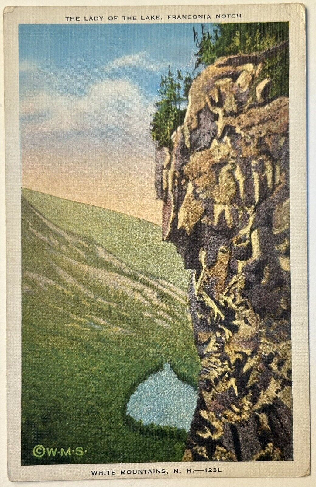 LADY OF THE LAKE, FRANCONIA NOTCH. White Mountains, New Hampshire Postcard