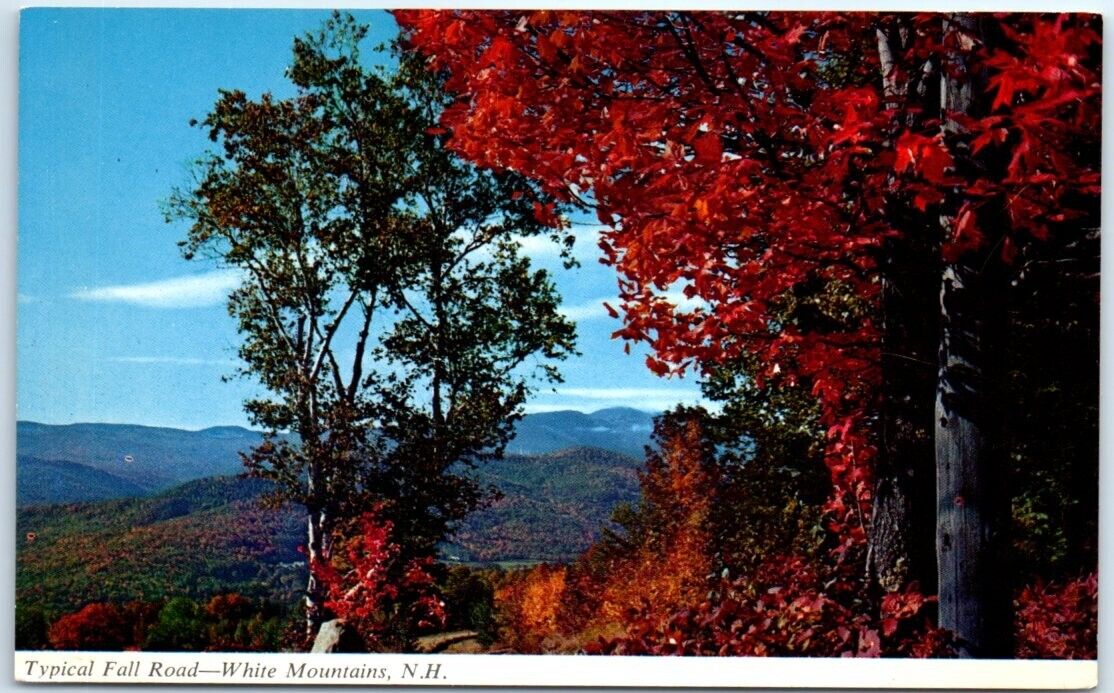 Postcard - Typical Fall Road, White Mountains, New Hampshire, USA