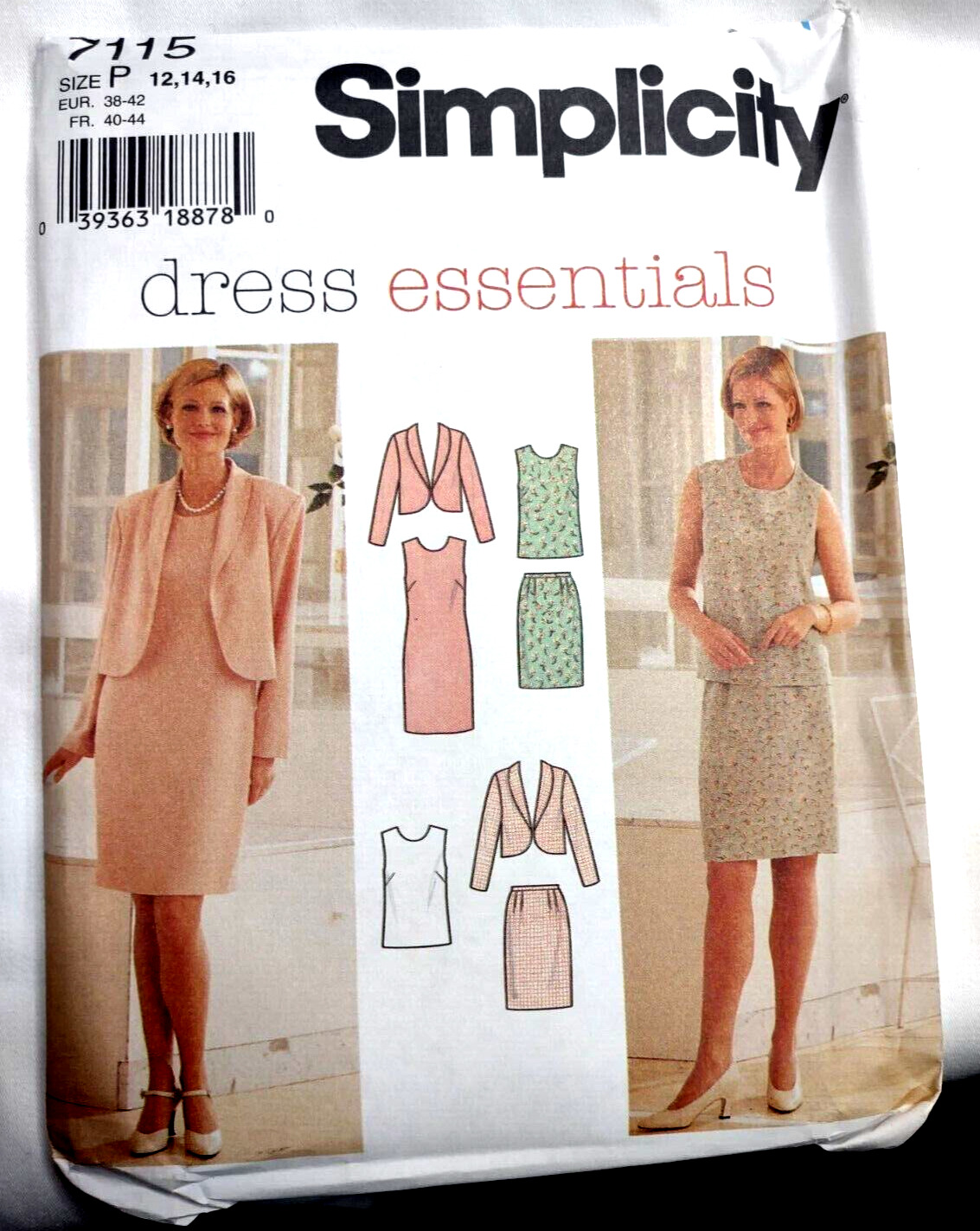 Simplicity 7115 Size 12-16 Sewing Pattern UNCUT Blouse Skirt Jumper Jacket Top