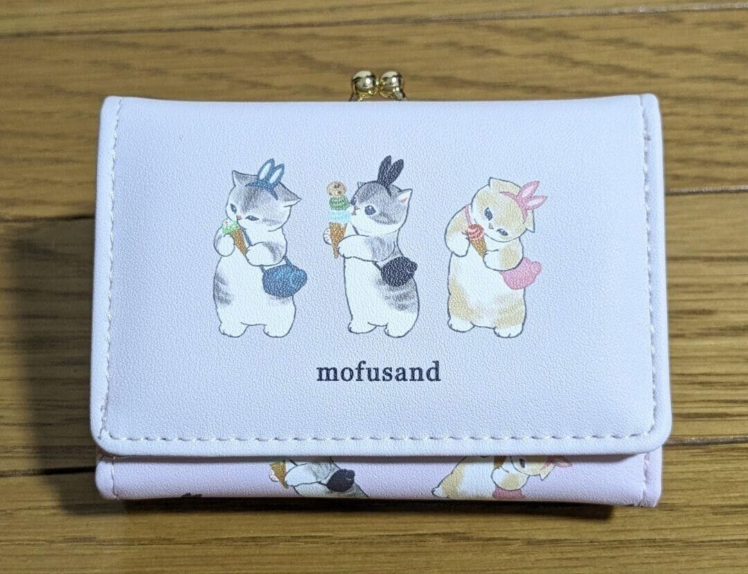 Mofusand Compact Tri-Fold Clasp Wallet Pink Usamimi Shimamura Collaboration