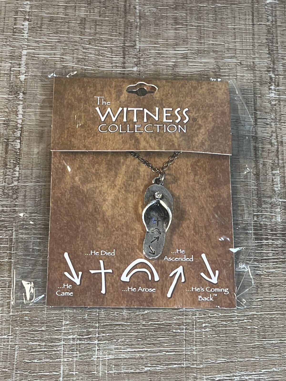 NEW Nickel Finish Sandal Necklace The Witness Collection Gospel Christian Faith
