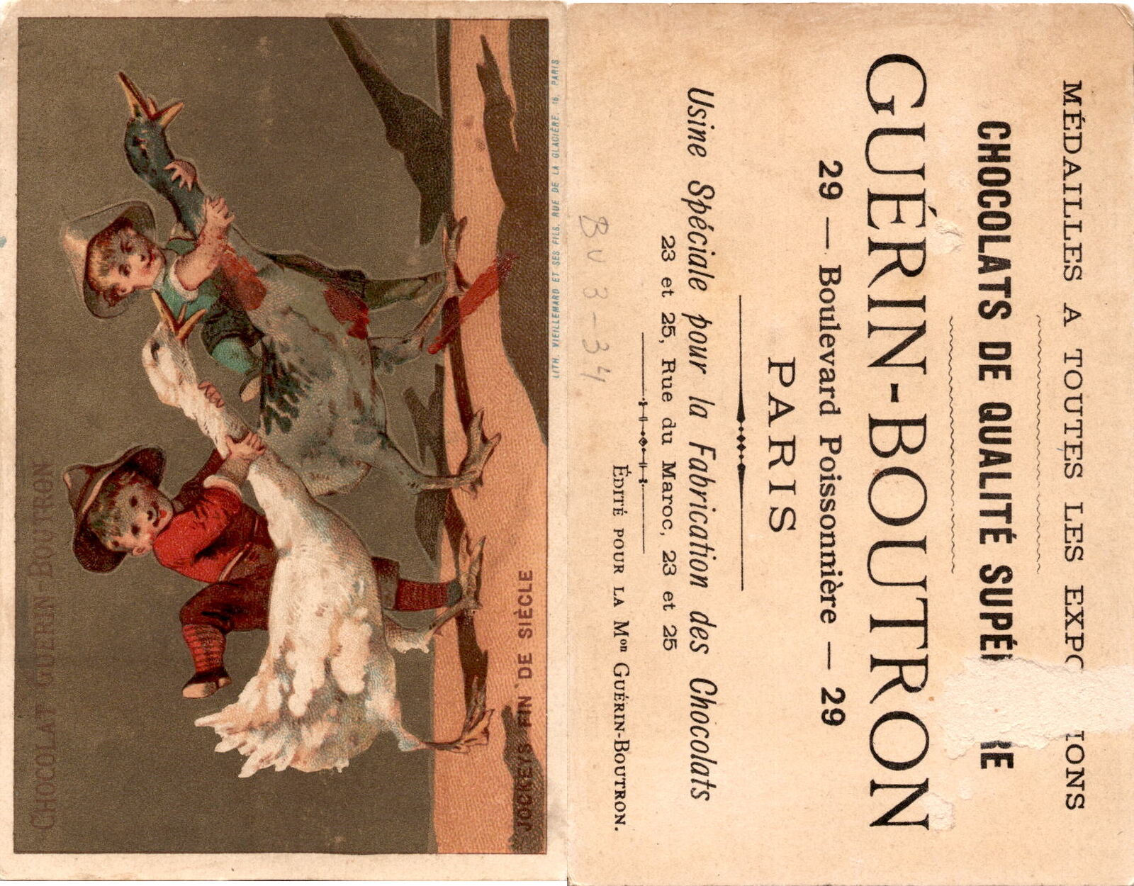 Victorian Card, 1890\'s, Guerin Boutron Chocolate, Jockeys Fin De Siecle