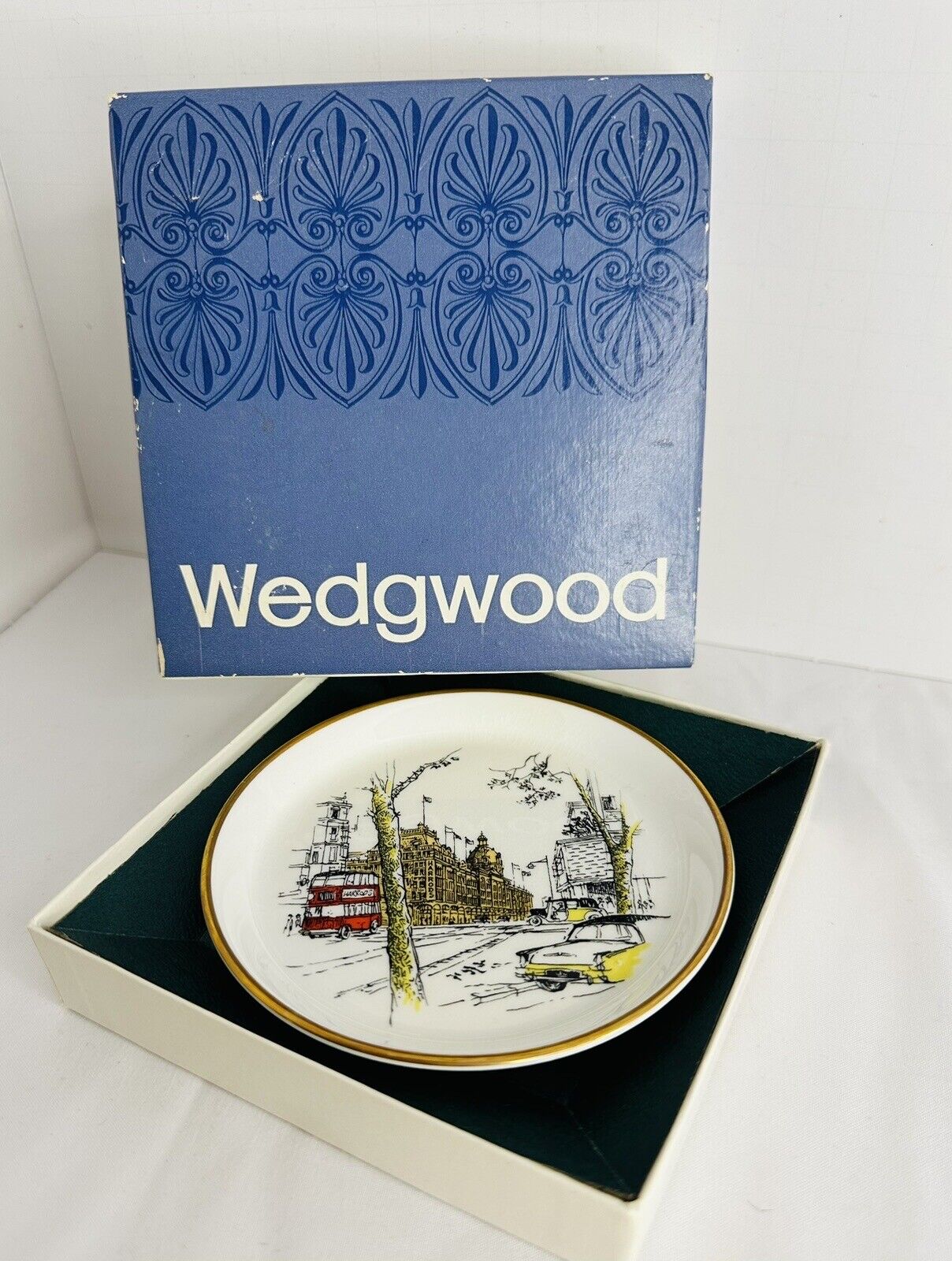 Vtg Wedgwood Harrods Bone China Trinket Dish - Coaster 3.5” Wide
