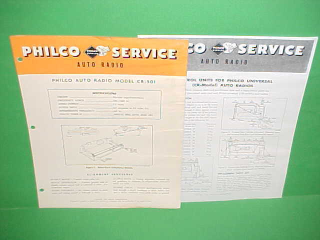 1948-1950 FORD CHEVROLET BUICK CHRYSLER PHILCO RADIO SERVICE MANUAL MODEL CR-501