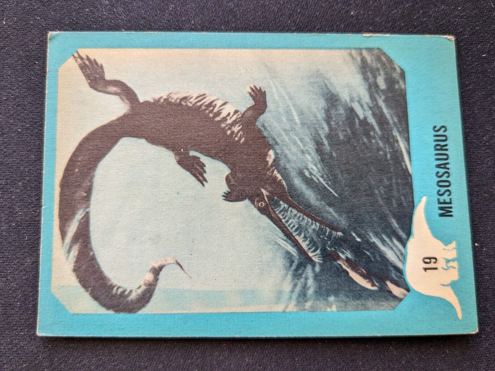 1961 Nu-Cards Dinosaur Series Card # 19 Mesosaurus  (VG/EX)