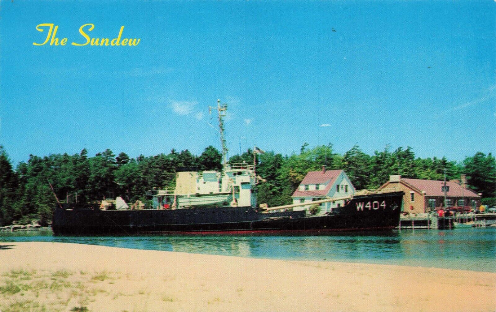 Postcard The Sundew Ship Boat Port Of Charlevoix Michigan