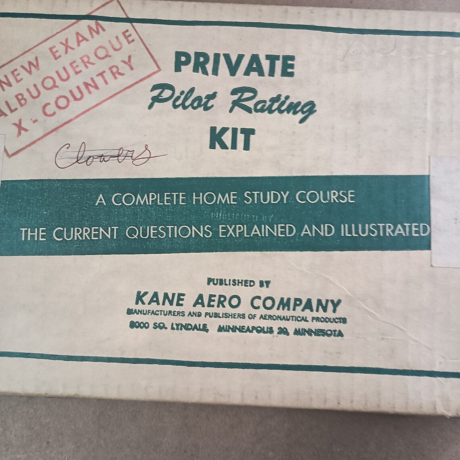 Vintage Private Pilot Rating Kit Albequerque Kane Aero Company Aviation