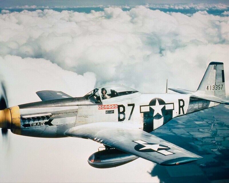 Vintage 8x10 P-51D Mustang, during a bomber escort mission.