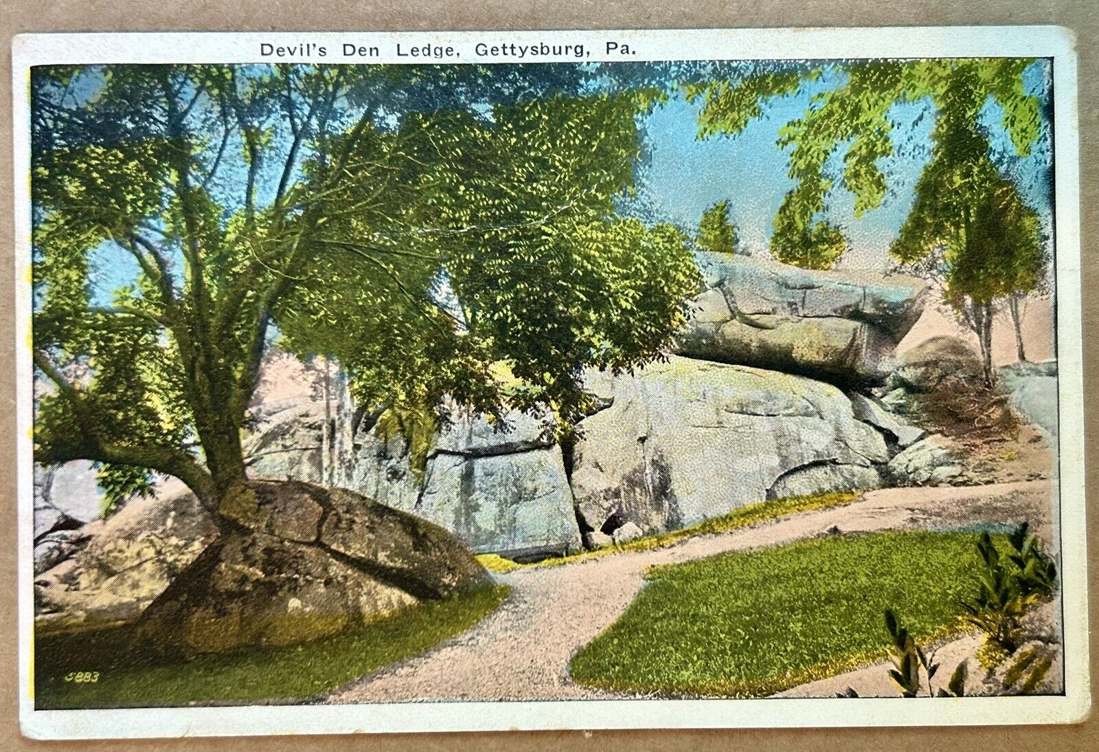 Devil\'s Den Ledge, Gettysburg Pennsylvania Vintage Postcard. 1925. PA