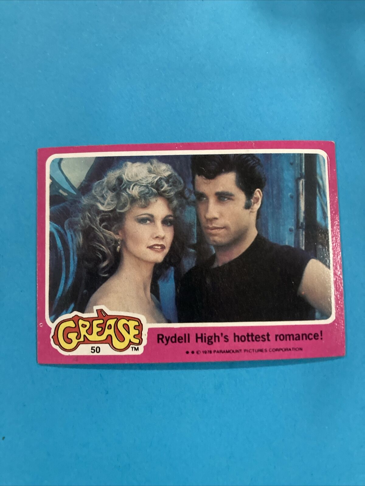 1978 Topps Grease Card # 50 Rydell High\'s Hottest Romance (EX)