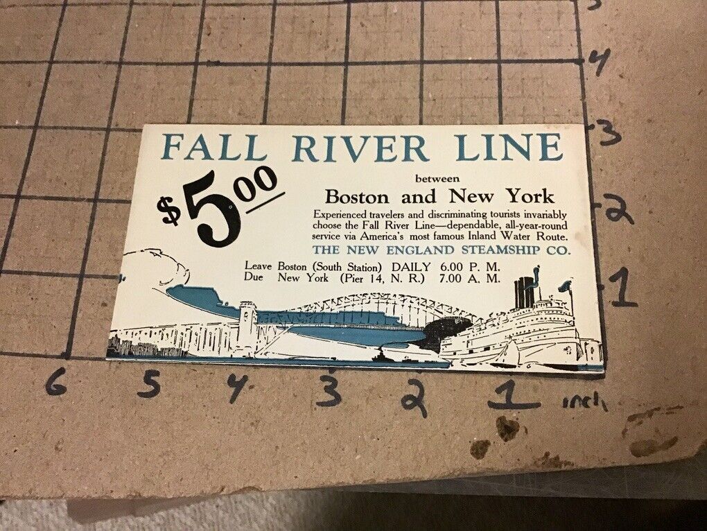 FALL RIVER LINE btw Boston & New York -- steamship - NY NH H RR envelope UNUSED