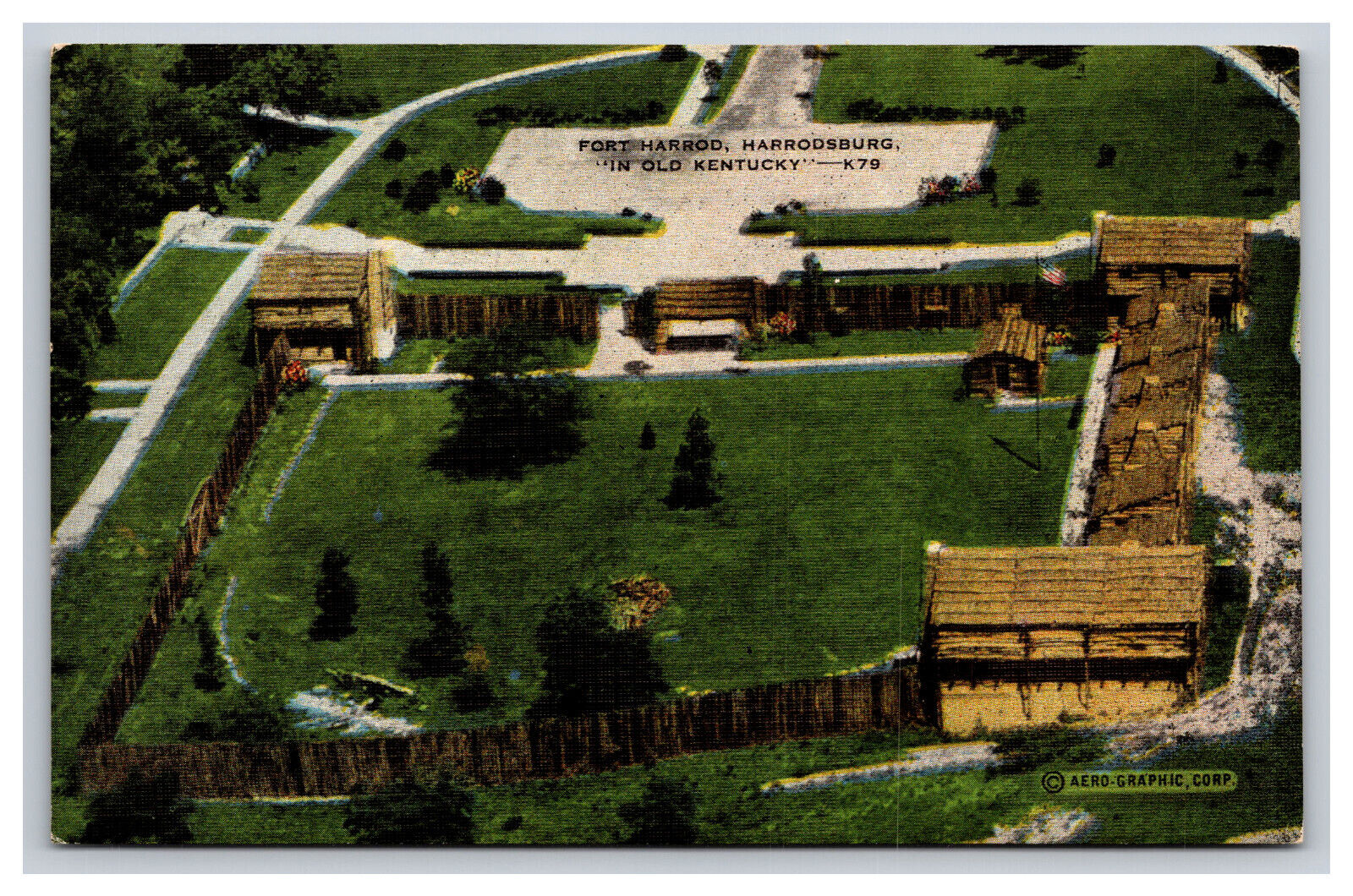 Fort Harrod, Harrodsburg Kentucky KY Postcard
