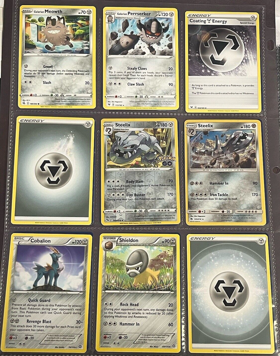 18 Steel Type Pokémon Cards- Rare, Holo, Reverse Holo, Uncommon (2016-2022)