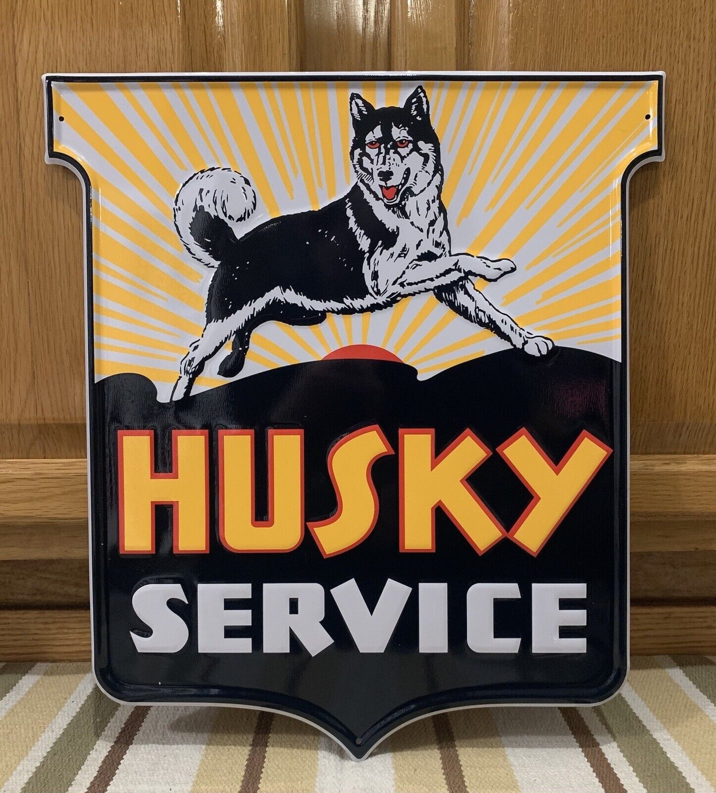 Husky Service Gasoline Sign Dog Garage Oil Bar Pub Vintage Style Wall Decor