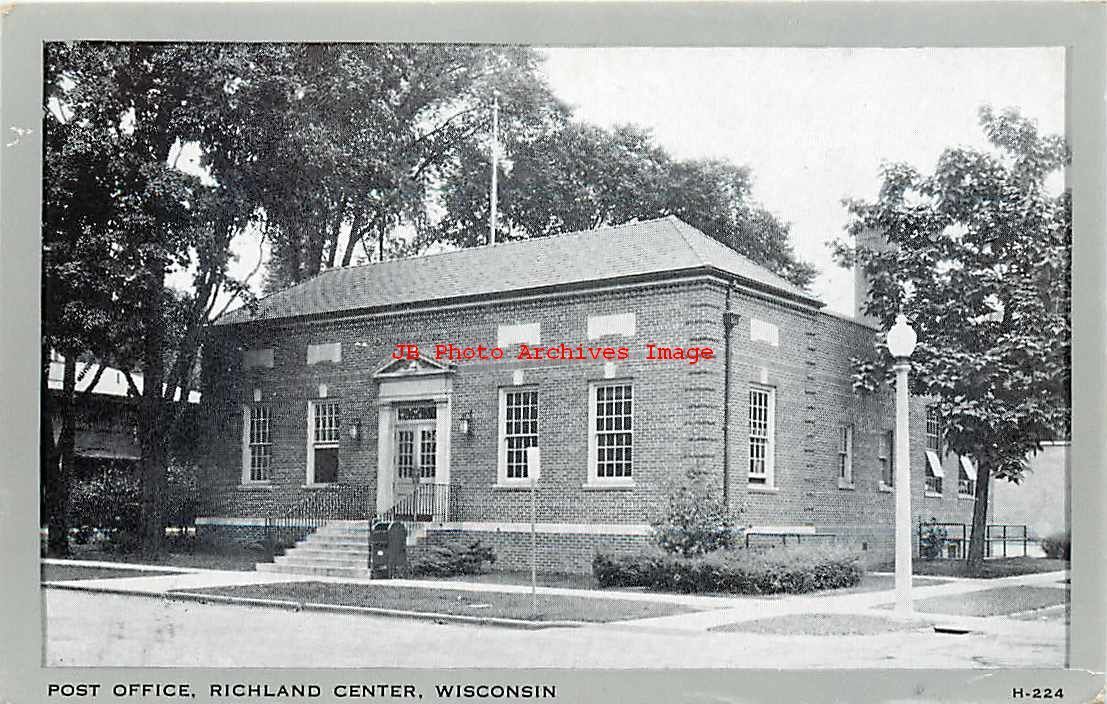 WI, Richland Center, Wisconsin, Post Office Building, Wayne Paper Box No H224