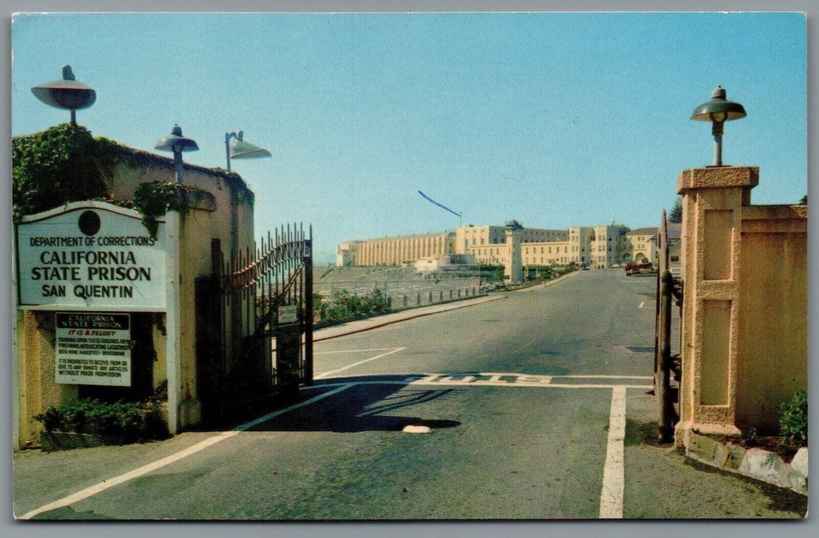 Main Gate to San Quentin, California State Prison ~Vintage Postcard~ #SC8232