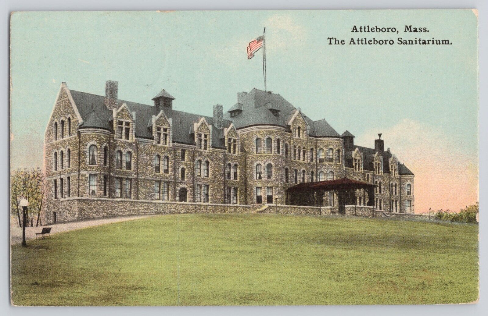 Postcard Massachusetts Attleboro Sanitarium Affiliate Of Kellogg Hospital 1912