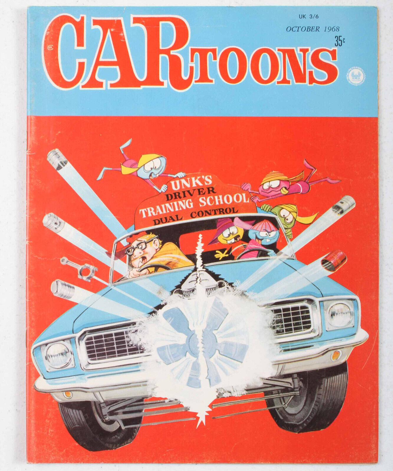 Vintage 1968 October #43 CARTOONS Comic Book Complete 52 Pgs Hot Rod Drag Racing