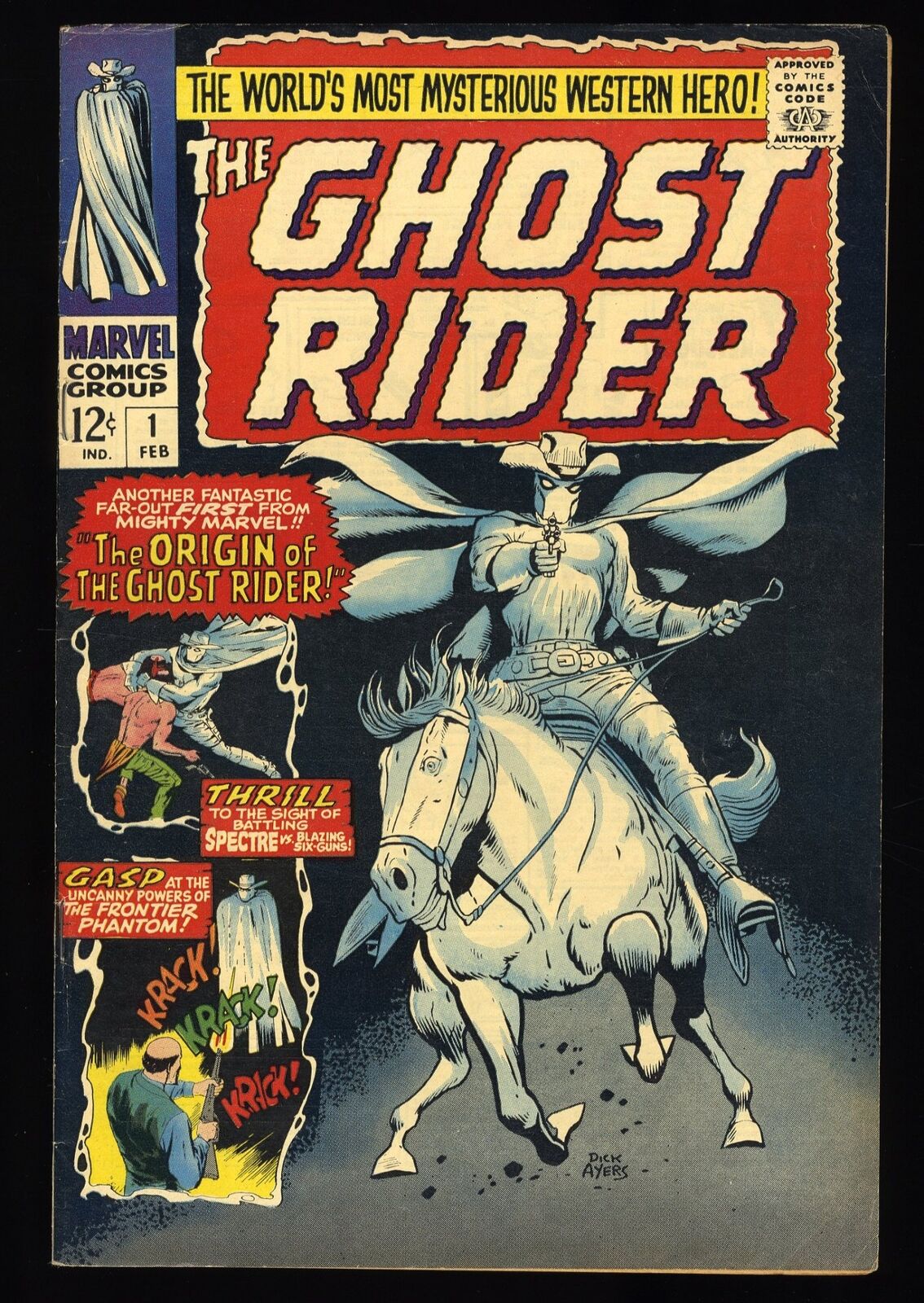 Ghost Rider (1967) #1 FN+ 6.5 Origin 1st Appearance Carter Slade Marvel 1967