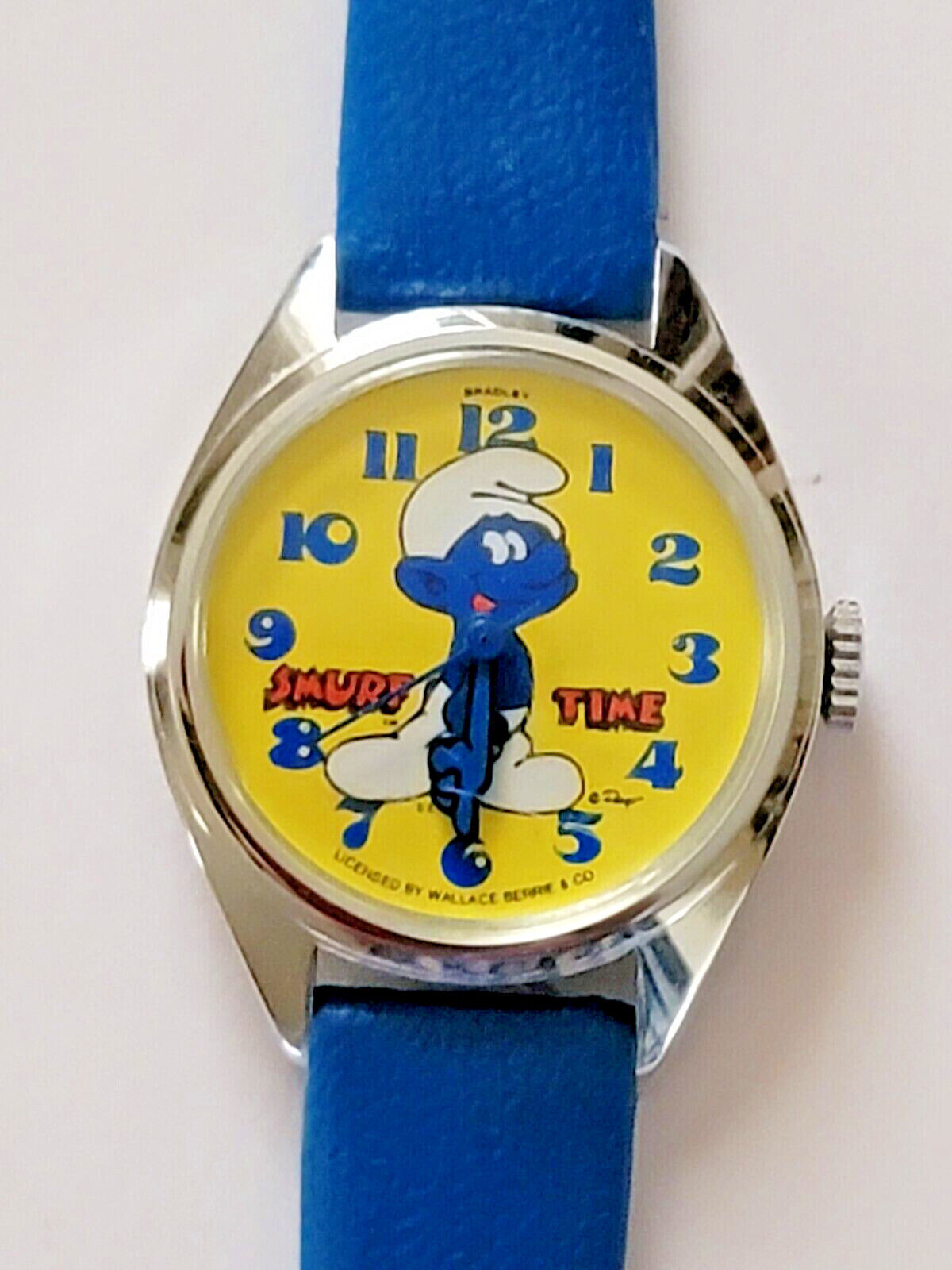 Vintage Bradley Smurf Wind-Up Wristwatch