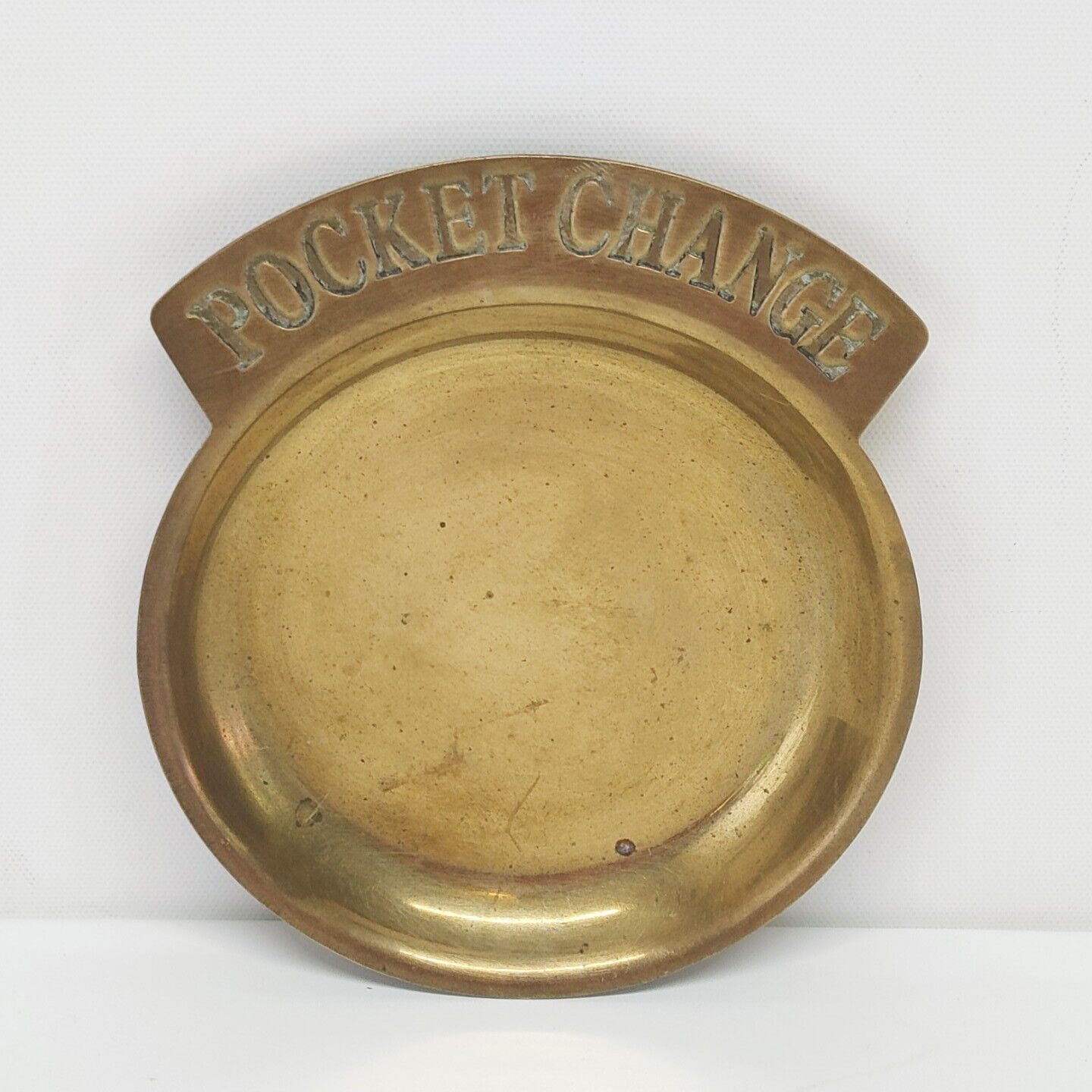 Vintage Brass Pocket Change Trinket Dish Valet Tray