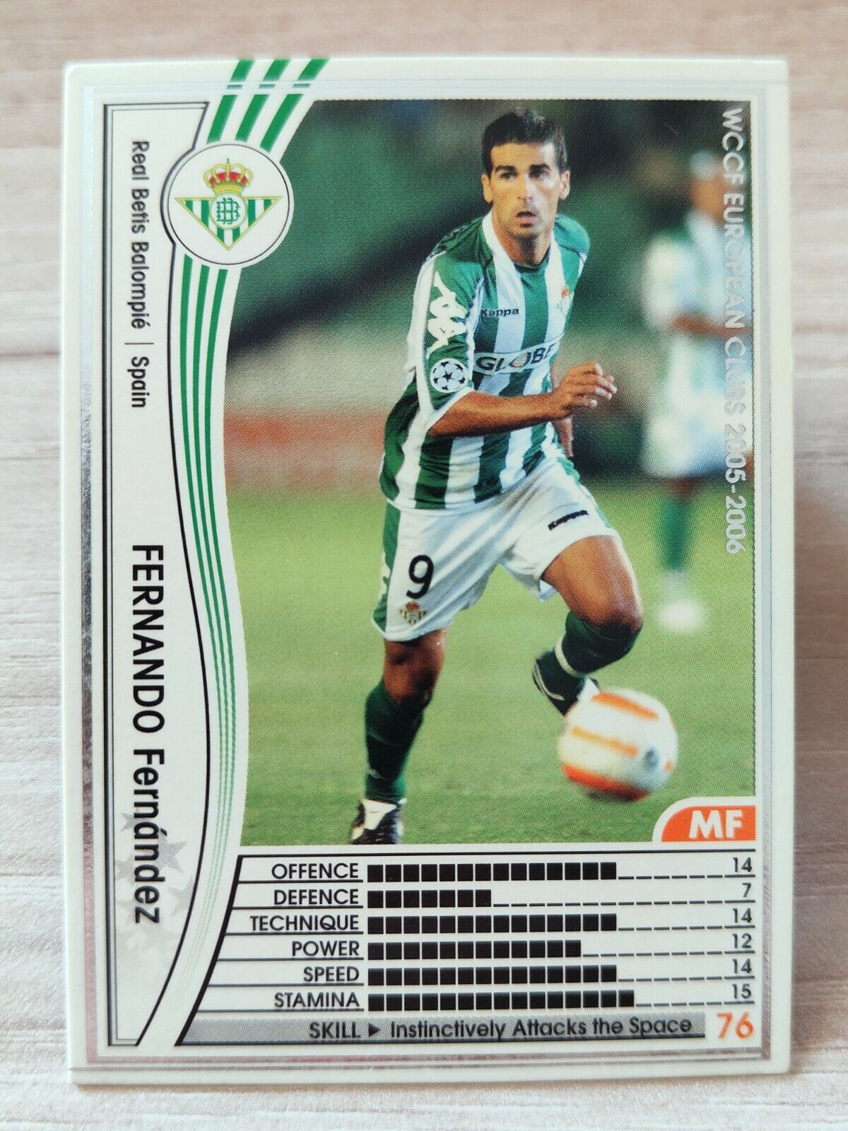 Panini 2005-06 C98 WCCF IC card soccer Real Betis 299/336 Fernando Fernandez