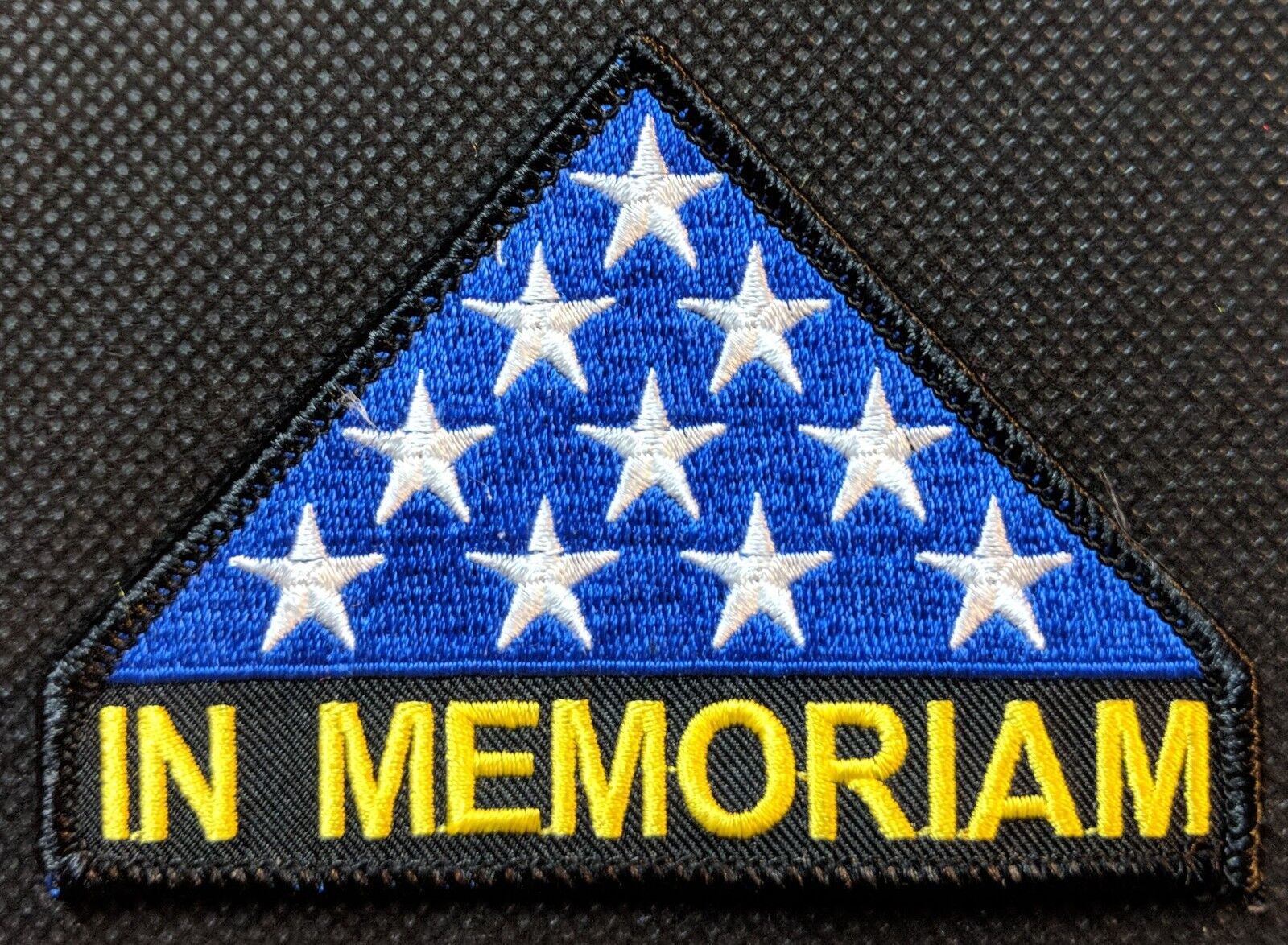 In Memoriam Folded Honor Flag POW MIA Folded Flag Memory Embroidered Biker Patch