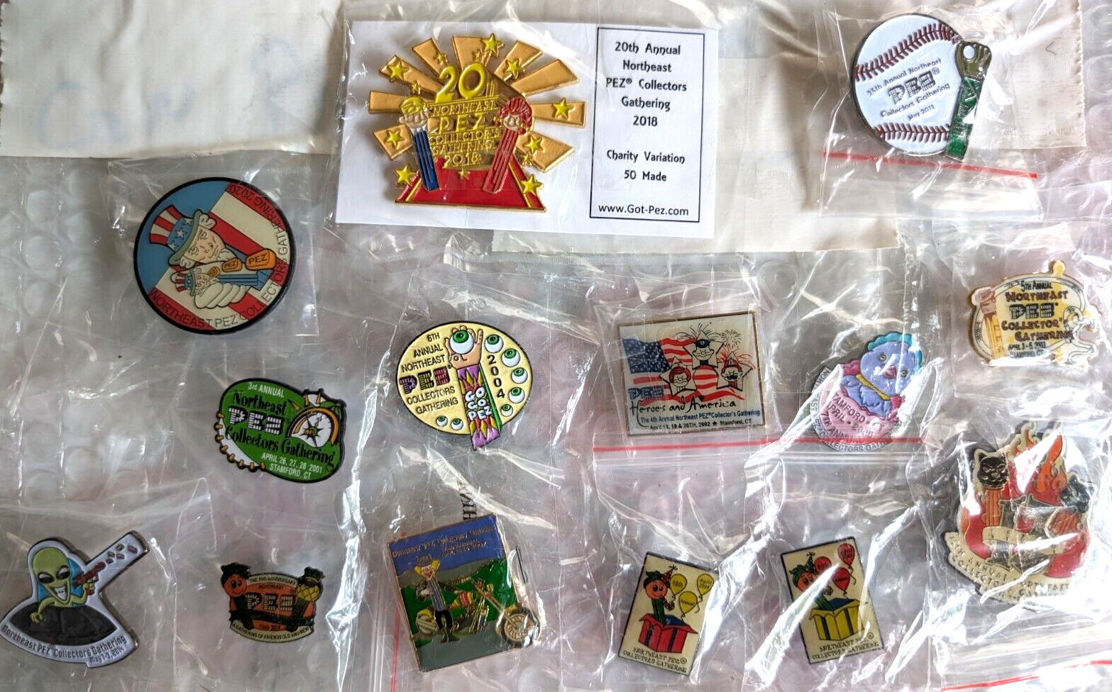 PEZ Northeast PEZ Con collector pins-LOT OF 14 limited- less than $2 each