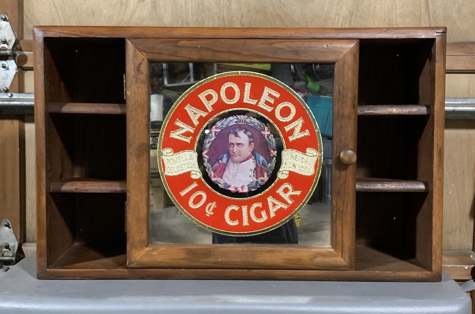 Napoleon Cigar 1974 Solid Wood Advertising Cabinet Storage Powell & Goldstein