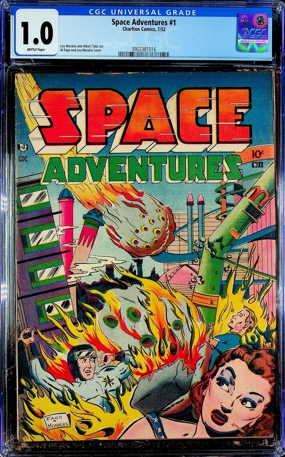 Space Adventures #1 CGC 1.0 Premiere Issue of Series, Rare, HTF, Charlton 1952