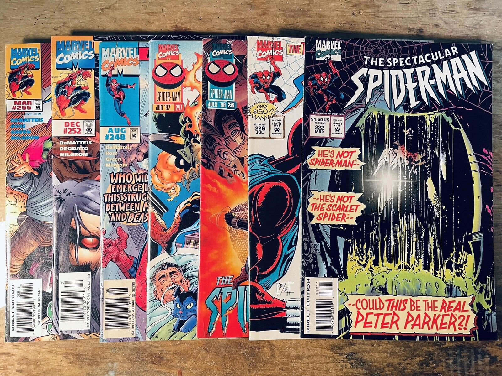 SPECTACULAR SPIDER-MAN #222 226 236 247 248 252 255 LATE RUN LOT OF 7 MARVEL