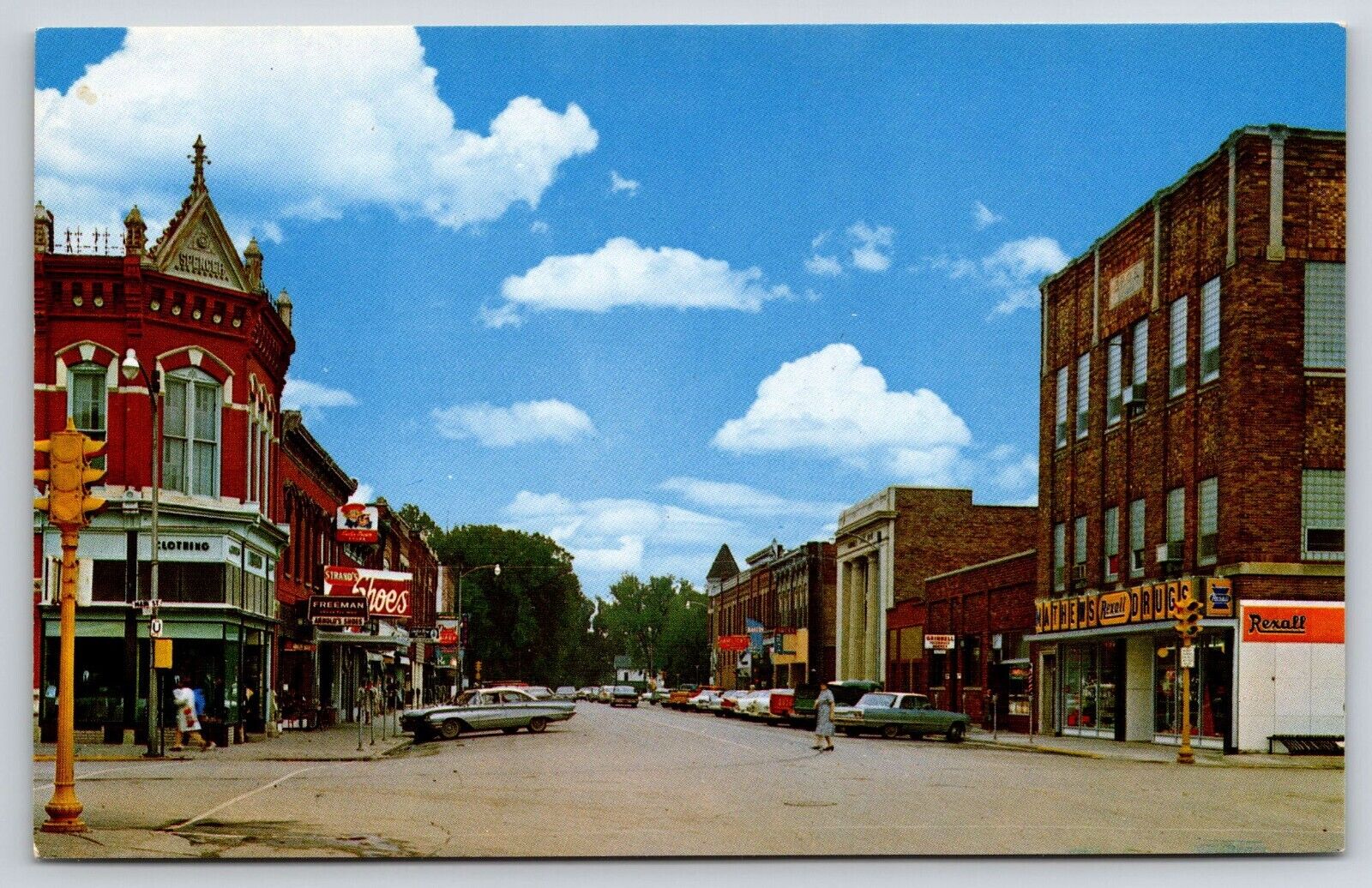 Grinnell IA Iowa Fourth Street Grinnell College Home Postcard Vintage